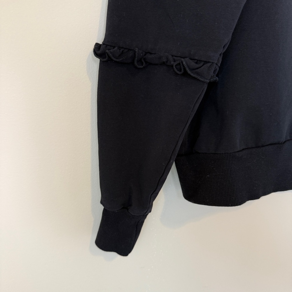 Evereve Women's Sonia Ruffle Sweatshirt Black size XS - Picture 6 of 9